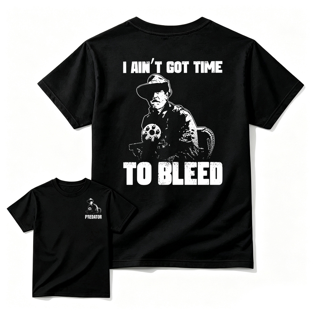 Predator Movie Shirt, I Ain't Got Time To Bleed T-Shirt, Blain Cooper Graphic Tee, Vintage 80s Action Movie Shirt