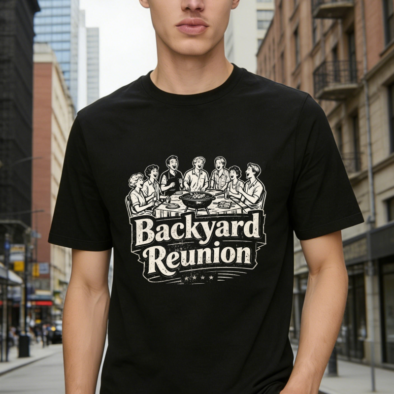 Backyard Reunion Vintage Group Gathering Illustration Unisex Classic T-shirt