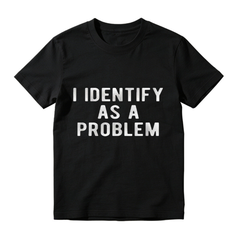 I Identify As A Problem Funny Sarcastic Quote Graphic T-shirt