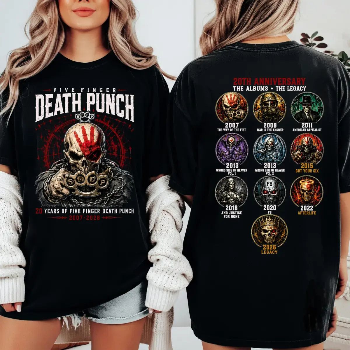Five Finger Death Punch Rock Band Heavy Metal Music T-shirt