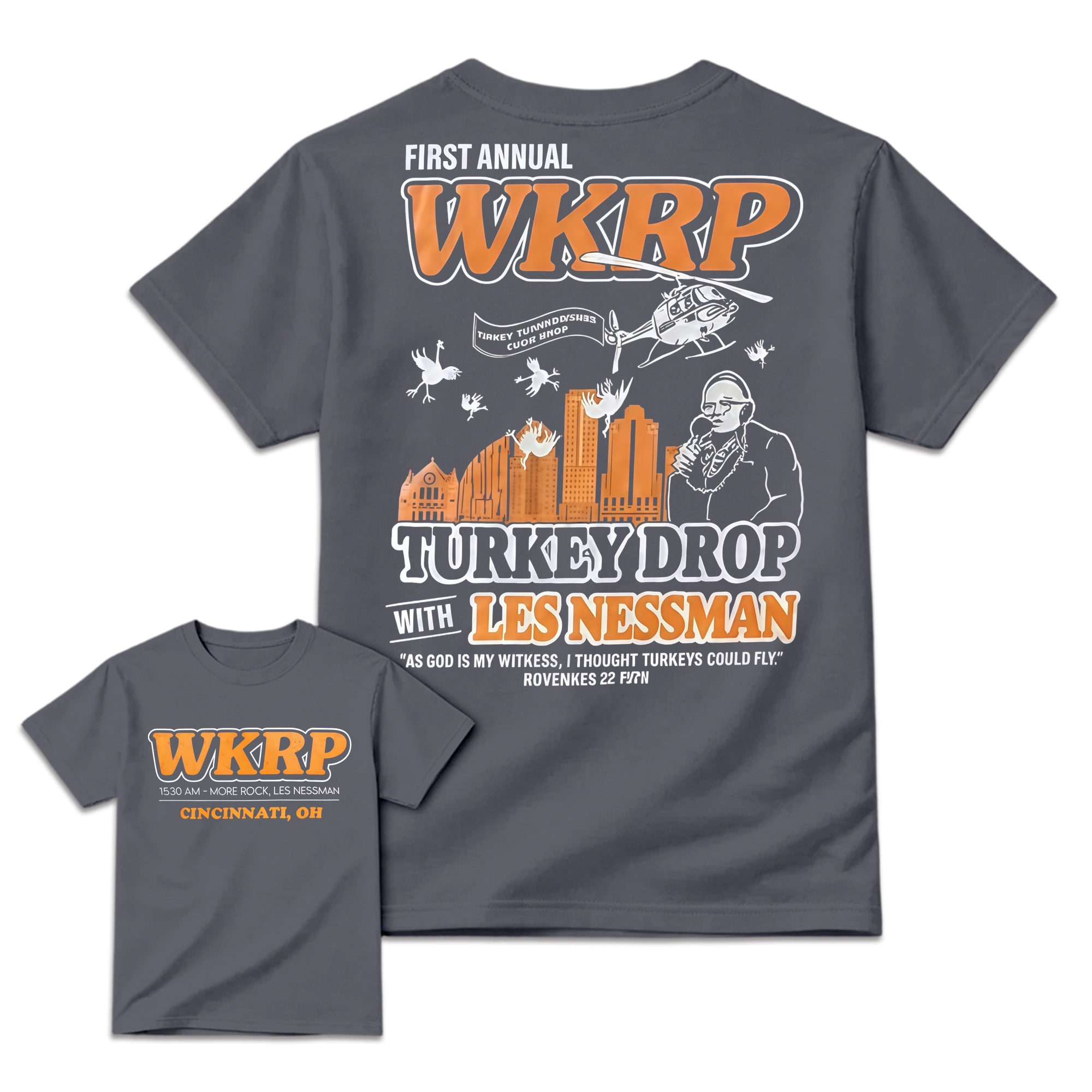 "As God Is My Witness" - WKRP Turkey Drop Retro Sitcom T-shirt
