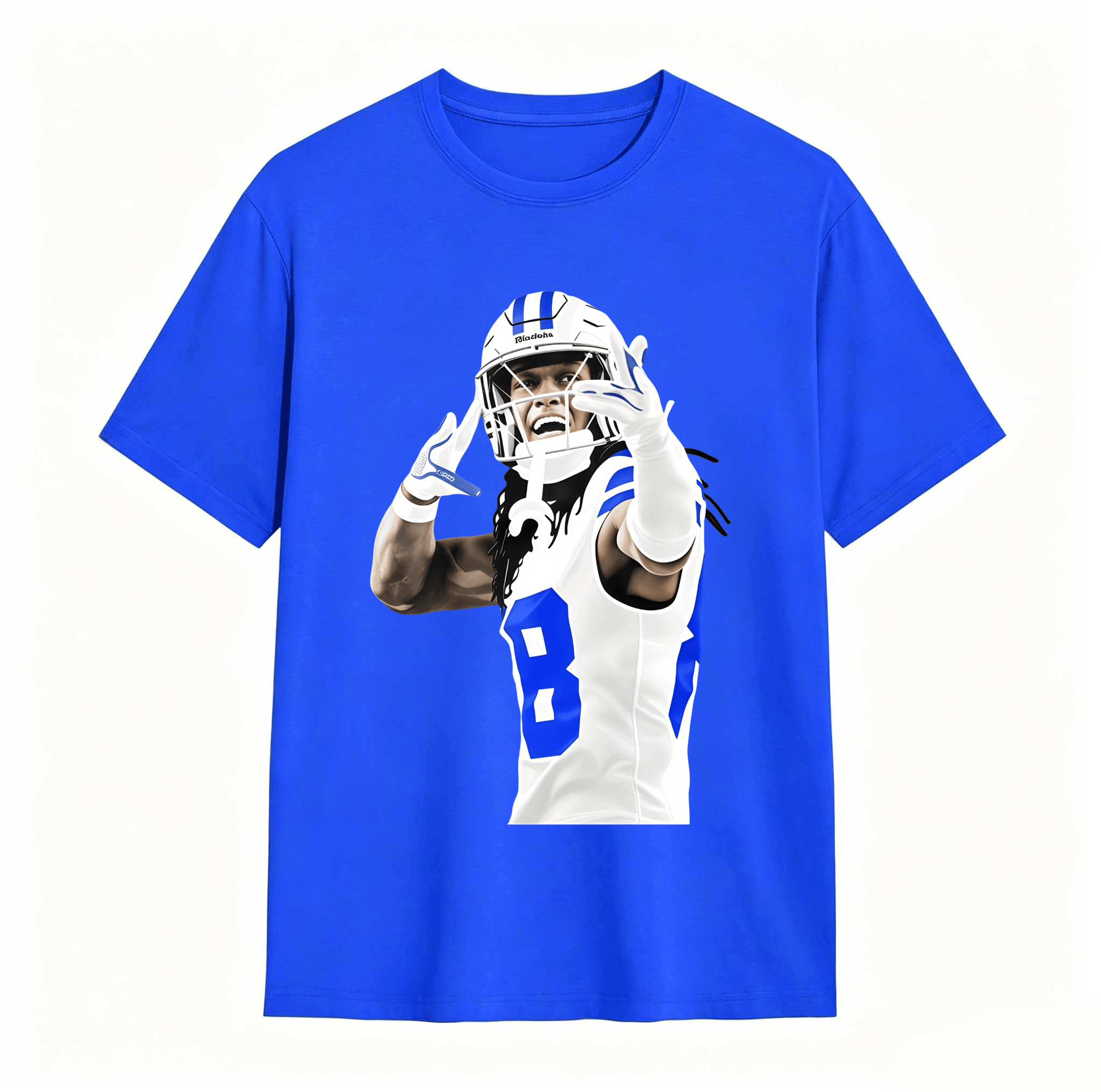 Dorawear™ Football Player In Action Pose With Number Eight T Shirt