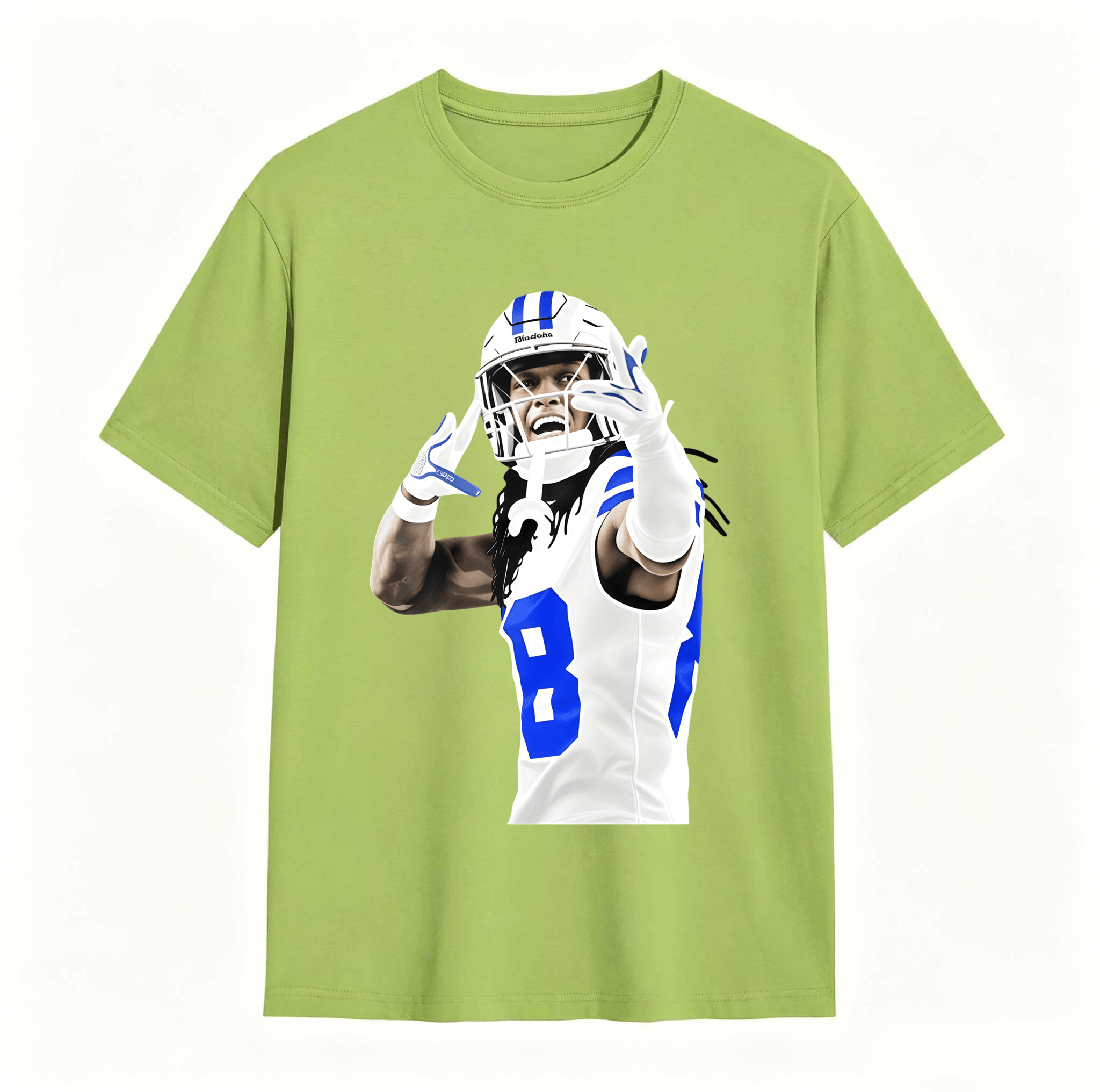 Dorawear™ Football Player In Action Pose With Number Eight T Shirt