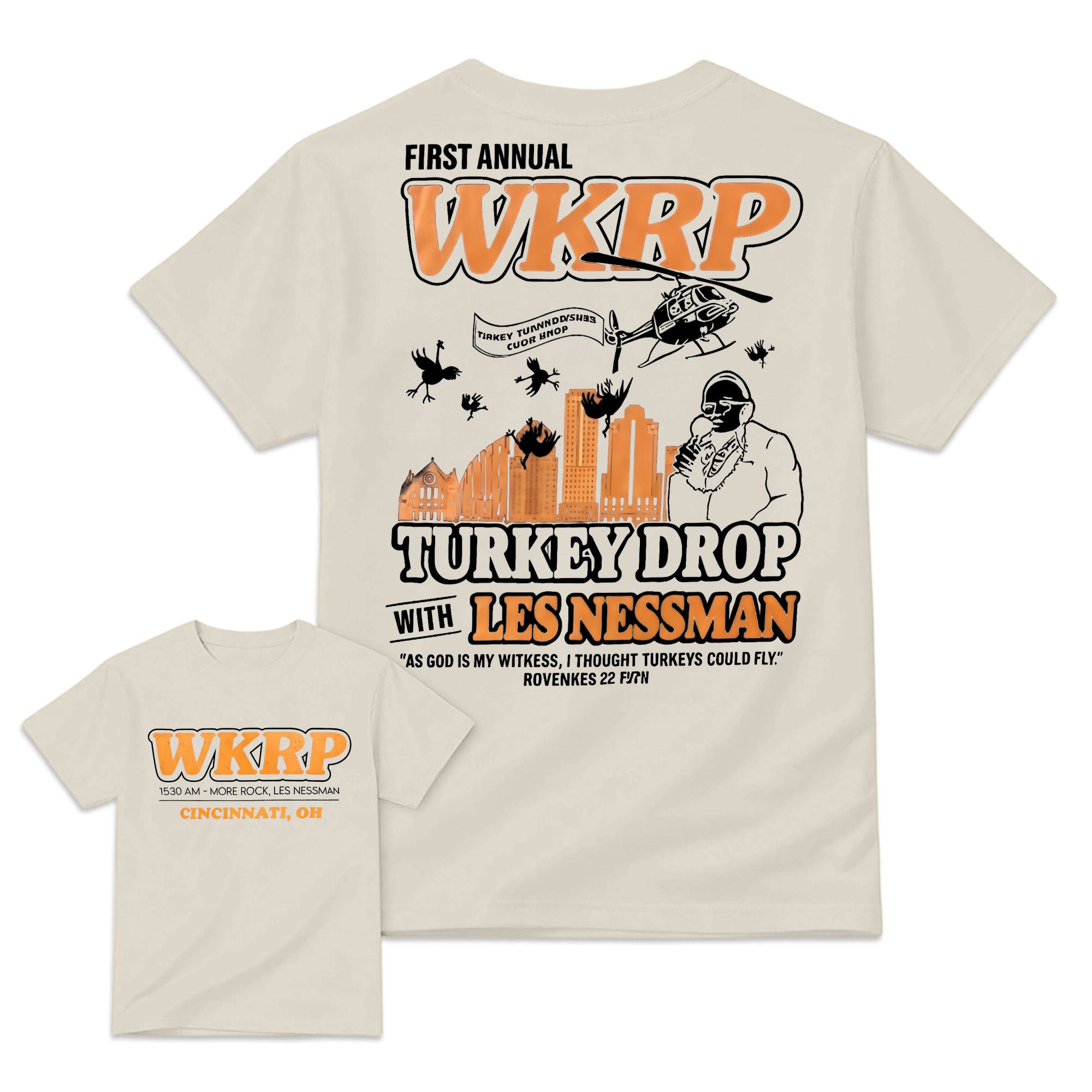 "As God Is My Witness" - WKRP Turkey Drop Retro Sitcom T-shirt
