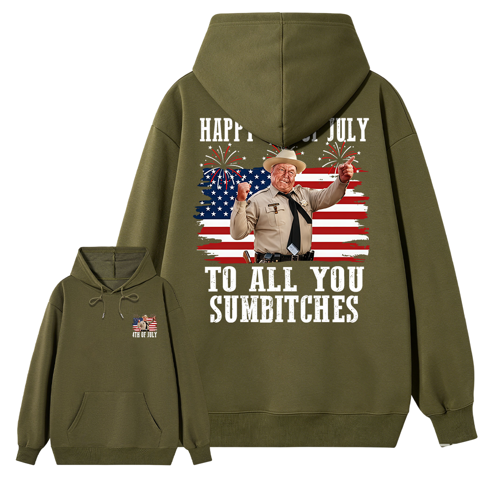 Smokey and the Bandit 4th of July Funny Sumbitches Independence Day Hoodie