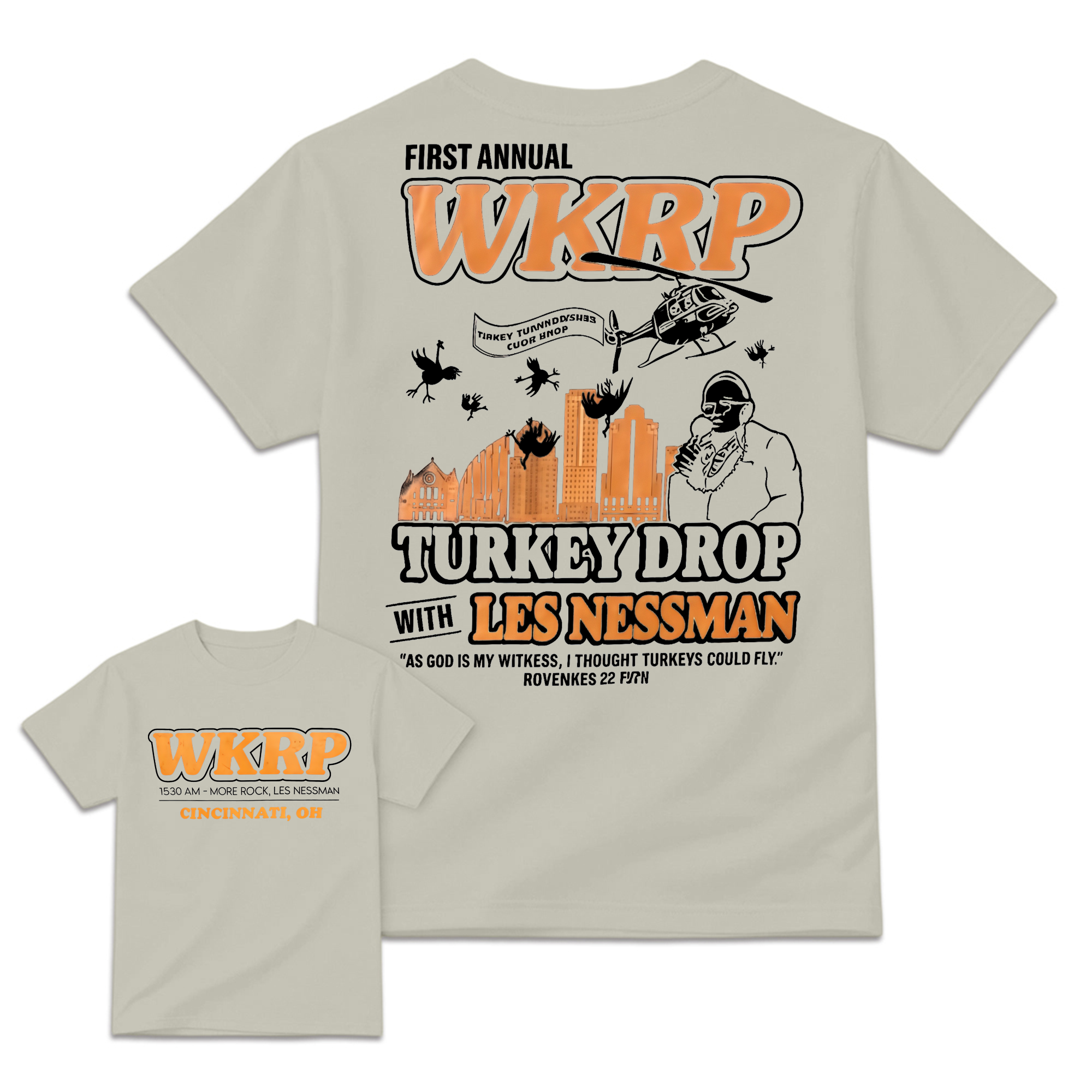 "As God Is My Witness" - WKRP Turkey Drop Retro Sitcom T-shirt