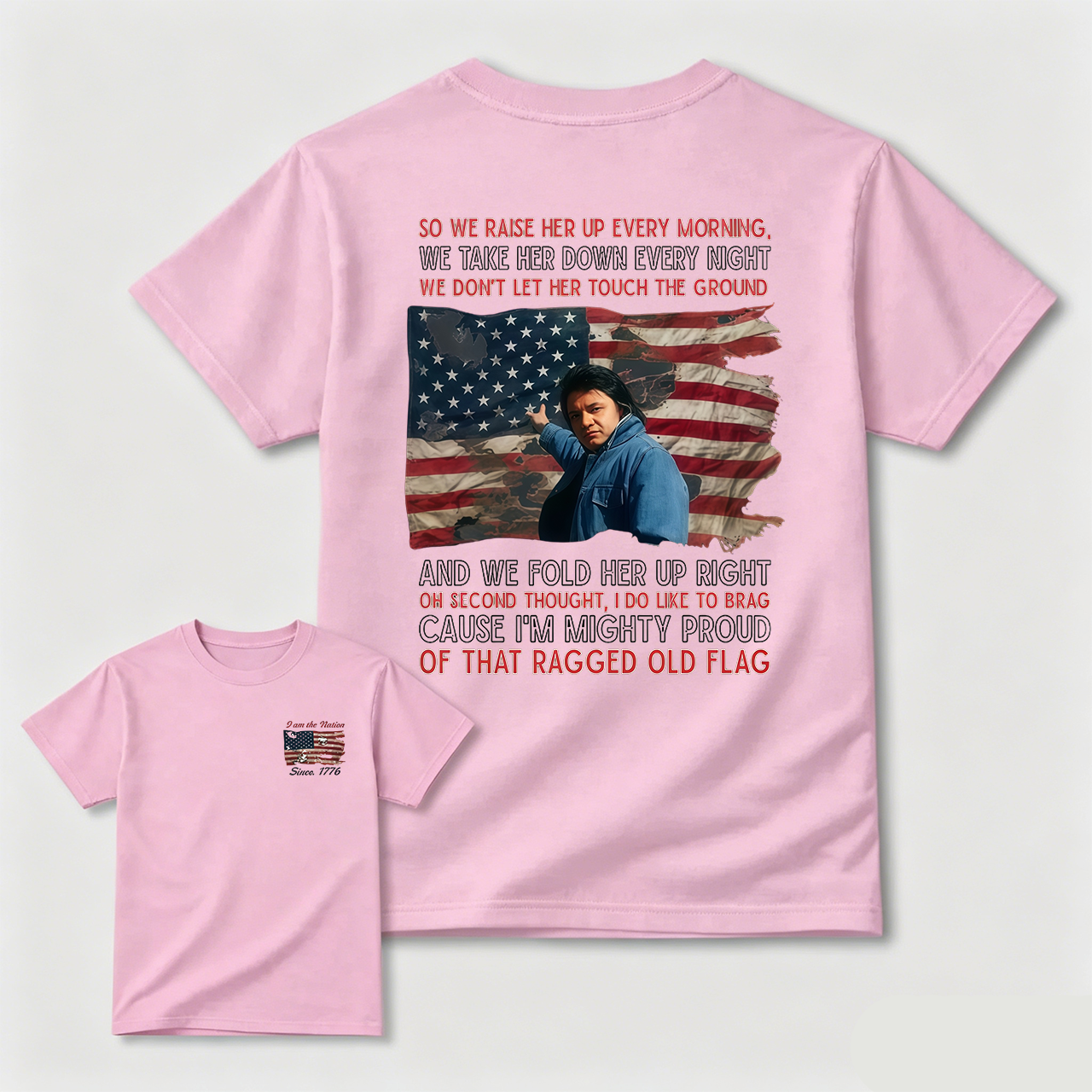 Johnny Cash 4th of July Tee, Ragged Old Flag T-Shirt, Legend of Country Music Shirt, American Independence Day Apparel, MADE IN USA