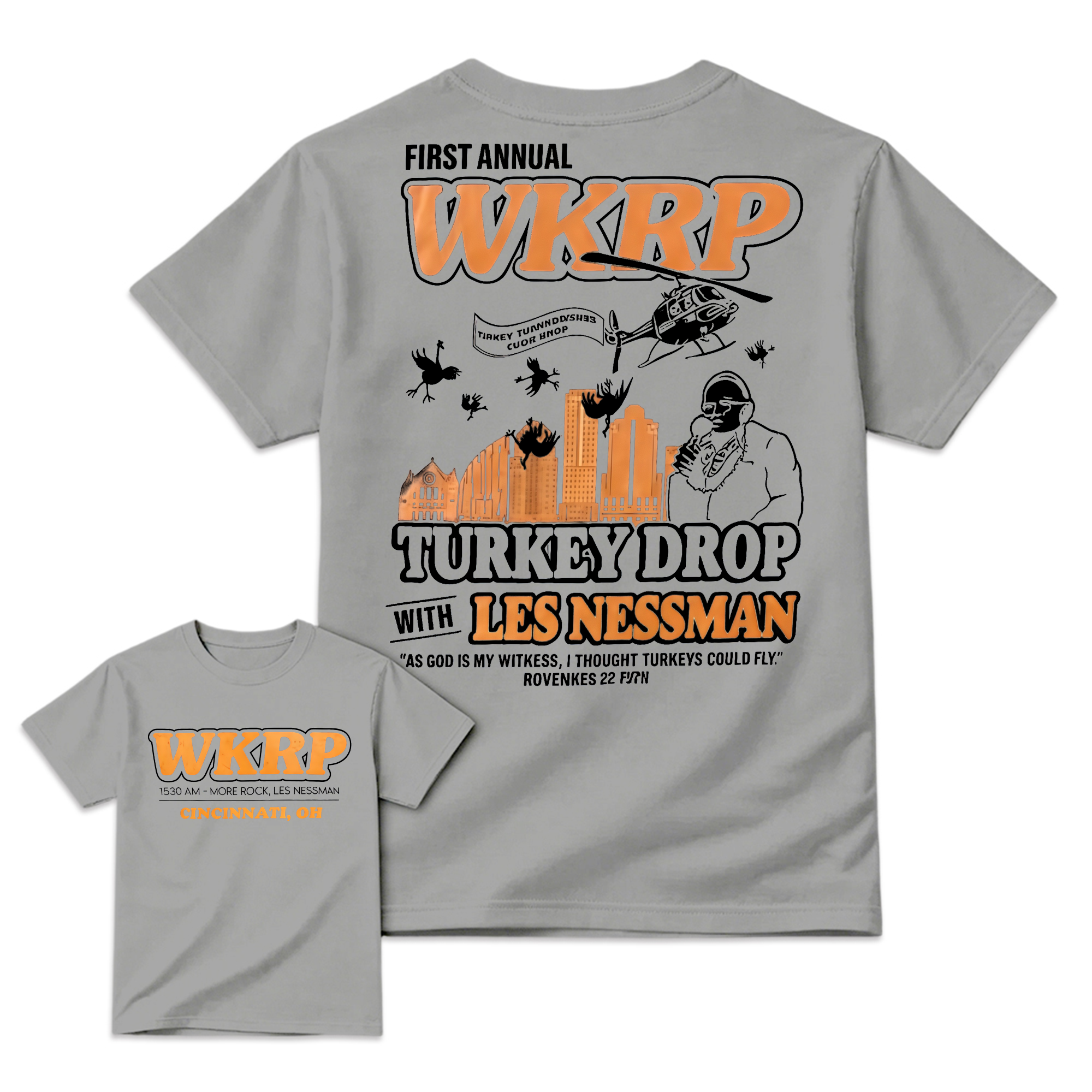"As God Is My Witness" - WKRP Turkey Drop Retro Sitcom T-shirt