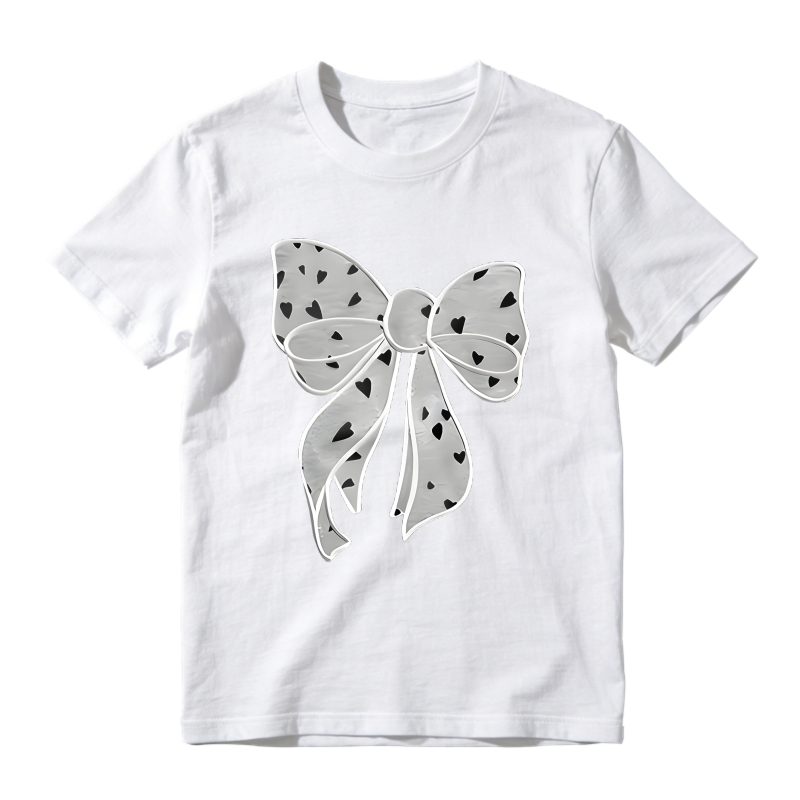 Heart Pattern Bow T-shirt