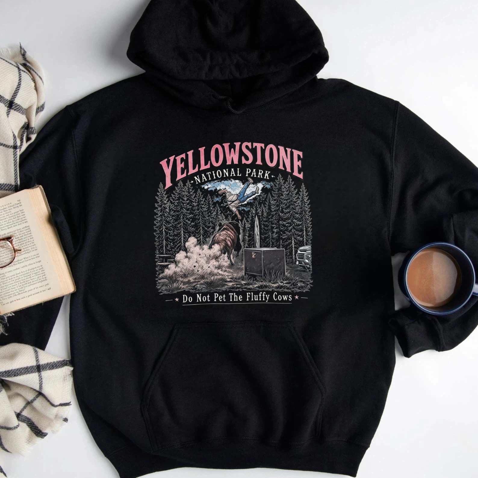 Yellowstone National Park Do Not Pet The Fluffy Cows Unisex Classic Hoodie