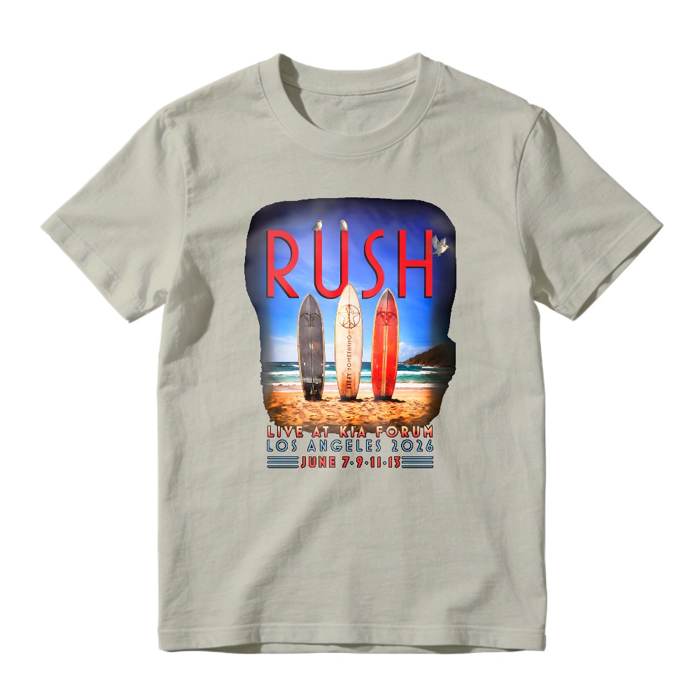 Rush Live At Kia Forum Los Angeles 2016 Surfboards Beach Graphic T-shirt