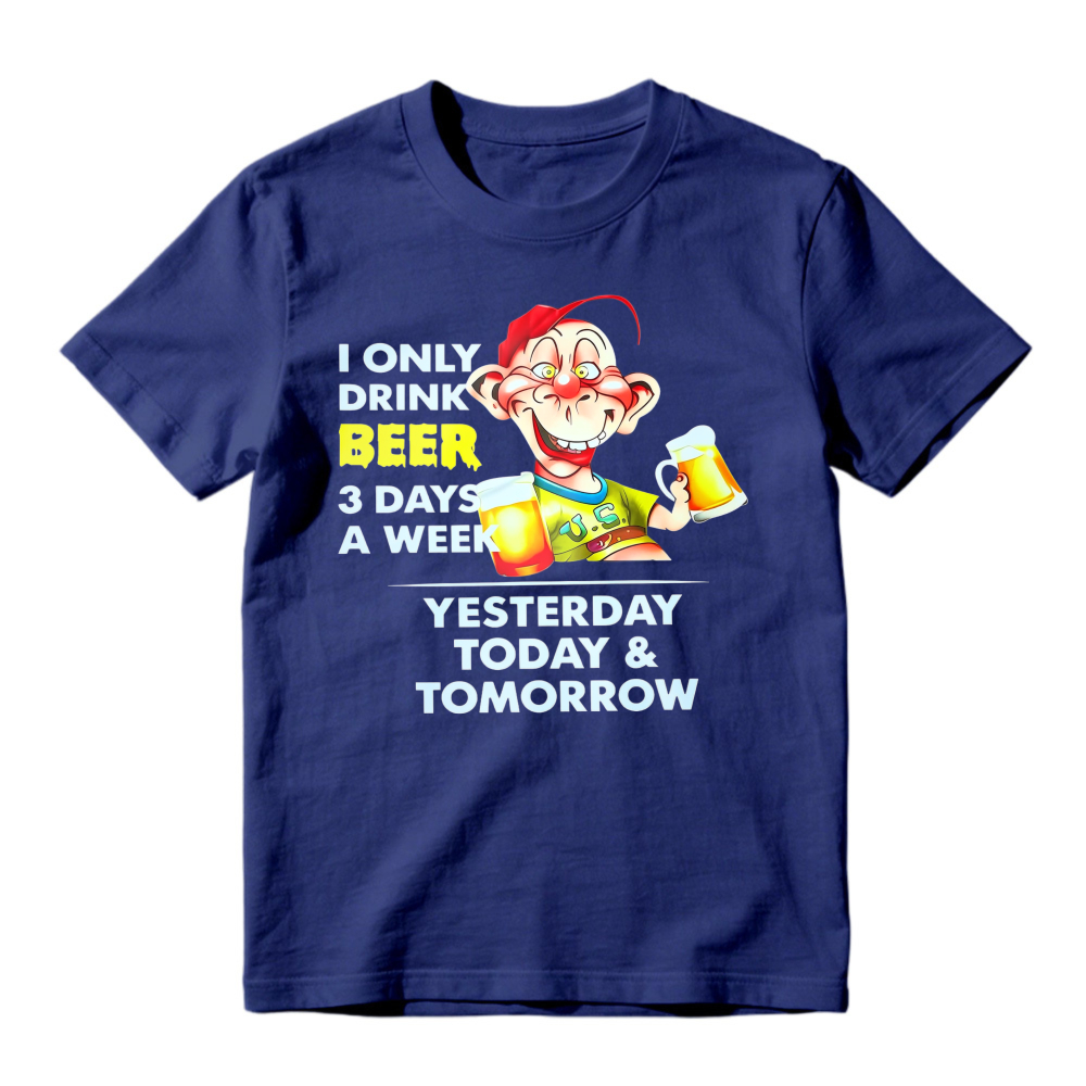 Cartoon Monkey Drinking Beer I Only Drink Beer 3 Days A Week Yesterday Today And Tomorrow Unisex Classic T-shirt