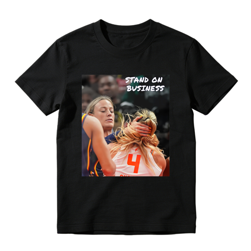 Stand On Business Basketball Player Hugging Graphic T-shirt