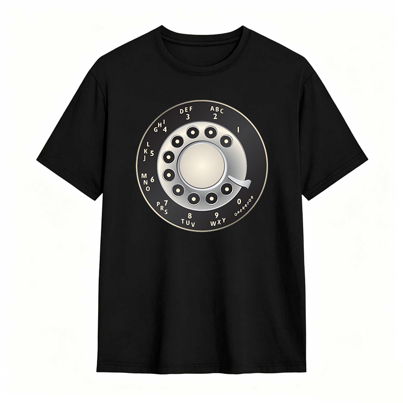 Rotary Dial Phone Pattern T-shirt