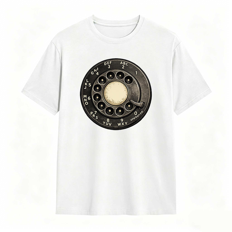 Retro Rotary Phone Dial Pattern T-shirt