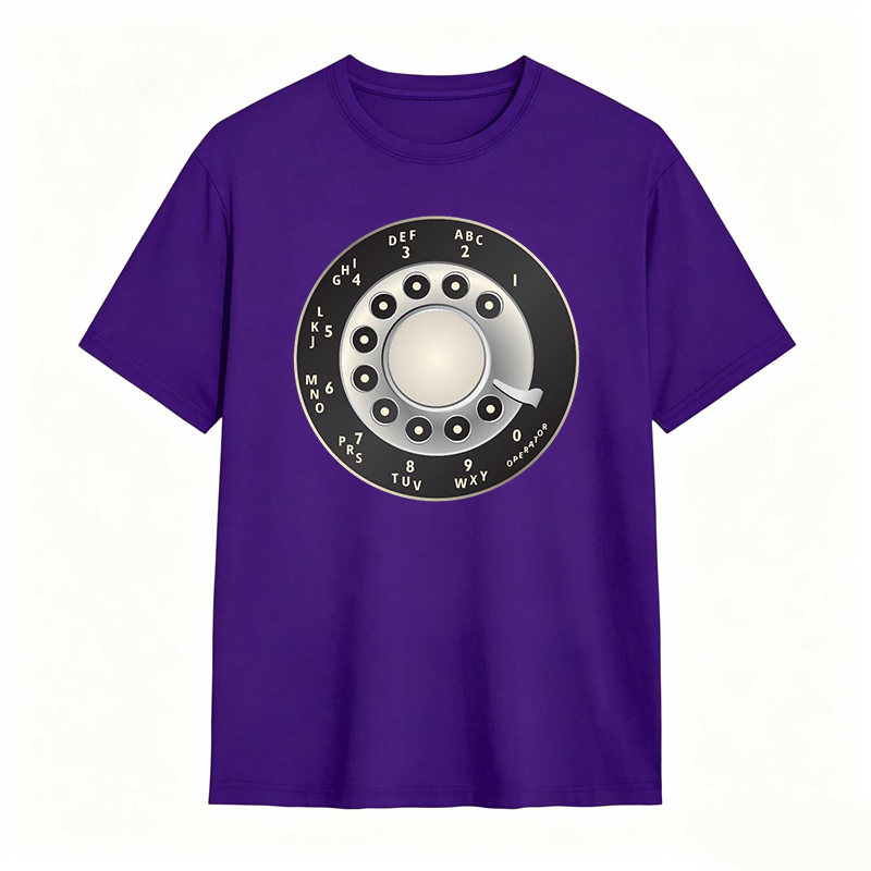 Rotary Dial Phone Pattern T-shirt