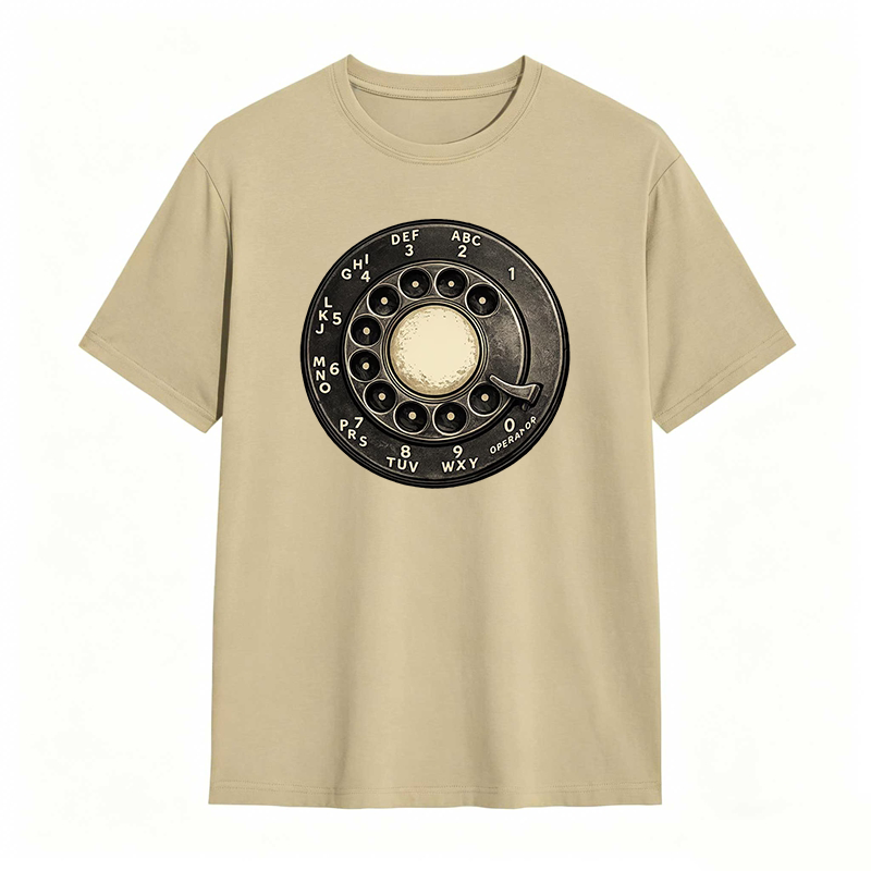 Retro Rotary Phone Dial Pattern T-shirt