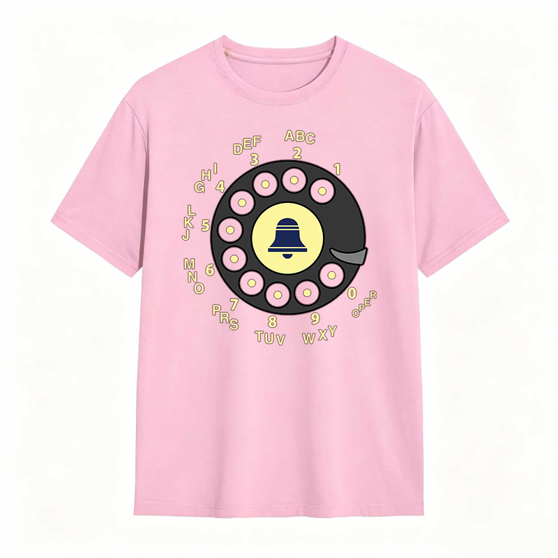 Retro Telephone Dial With Bell Design T-shirt
