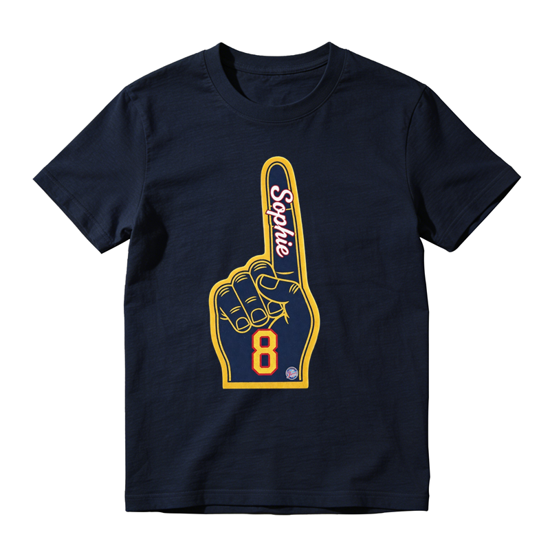 Custom Name Sophie Number 8 Foam Finger Graphic Black T-Shirt