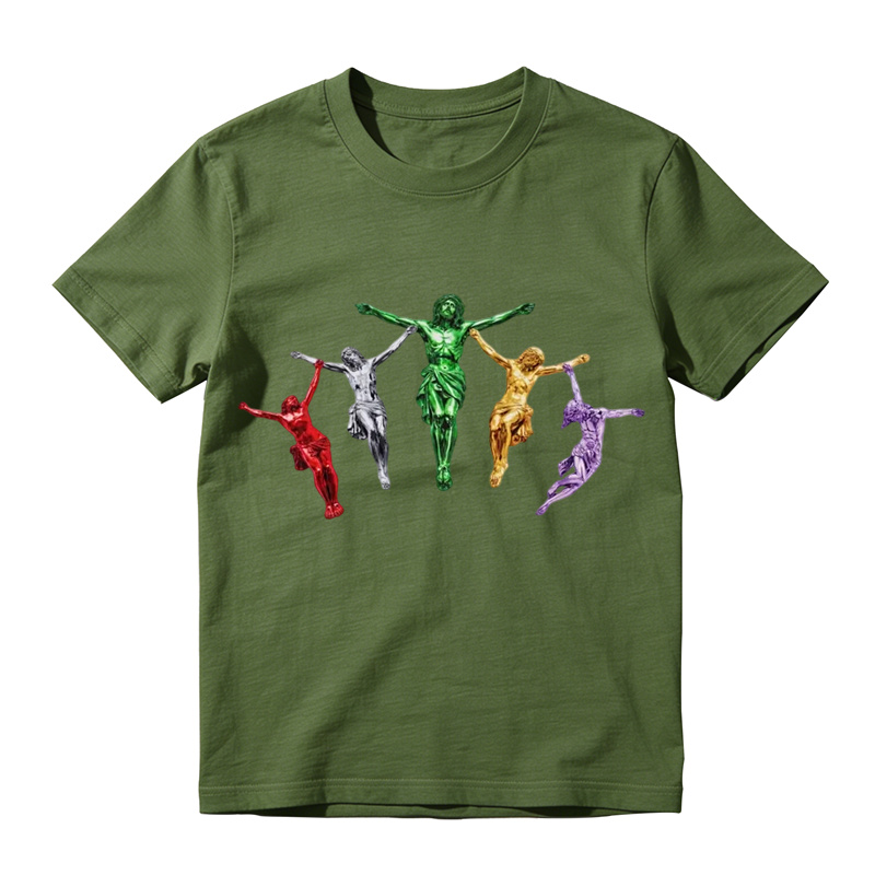 Metallic Jesus Graphic T-Shirt