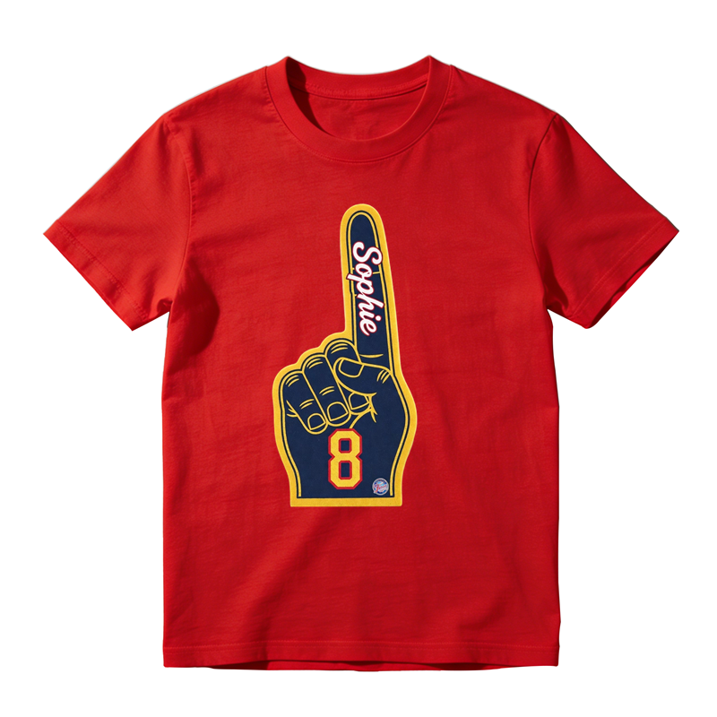 Custom Name Sophie Number 8 Foam Finger Graphic Black T-Shirt