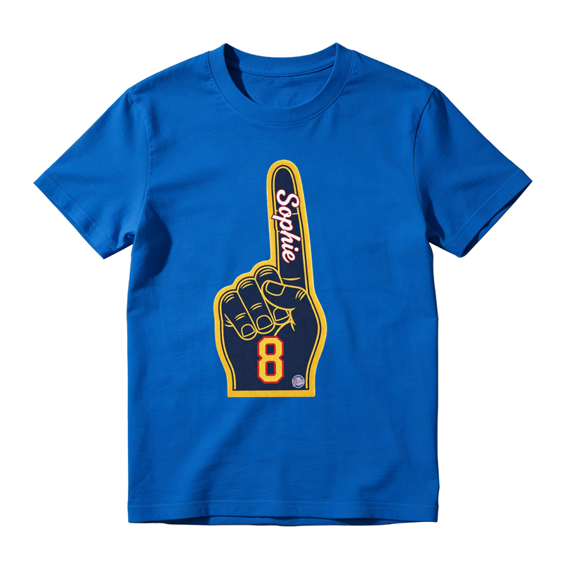 Custom Name Sophie Number 8 Foam Finger Graphic Black T-Shirt