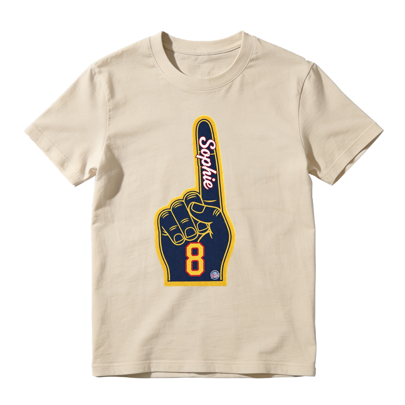 Custom Name Sophie Number 8 Foam Finger Graphic Black T-Shirt