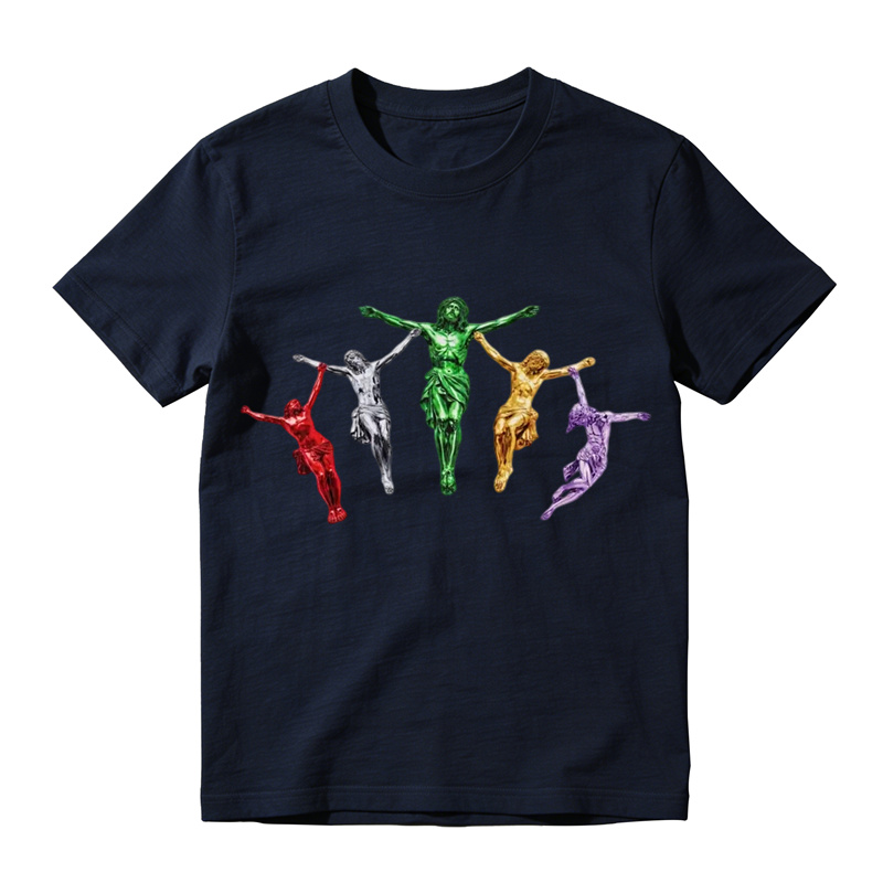 Metallic Jesus Graphic T-Shirt