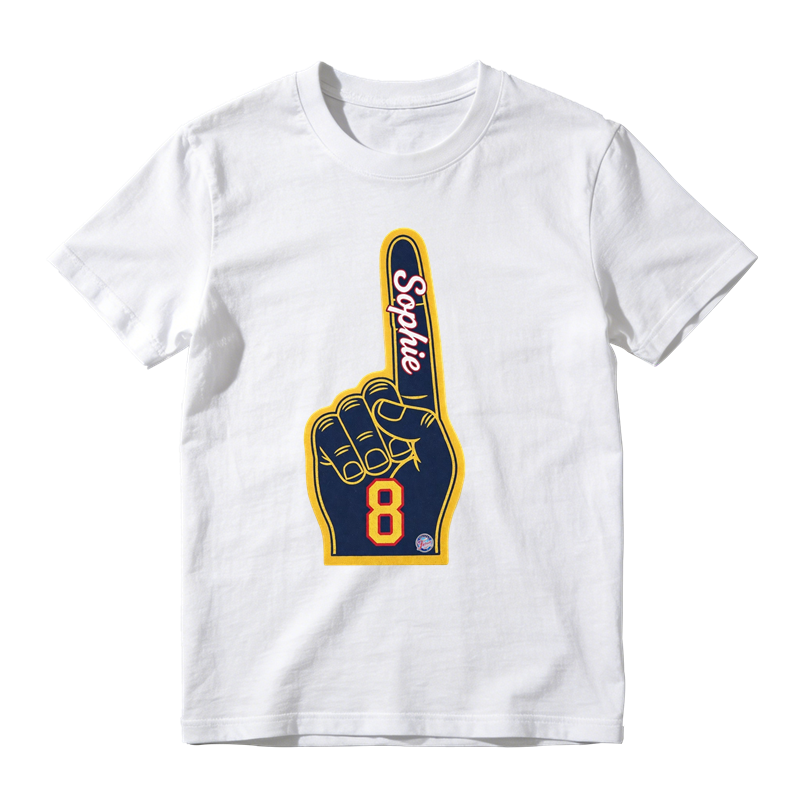 Custom Name Sophie Number 8 Foam Finger Graphic Black T-Shirt