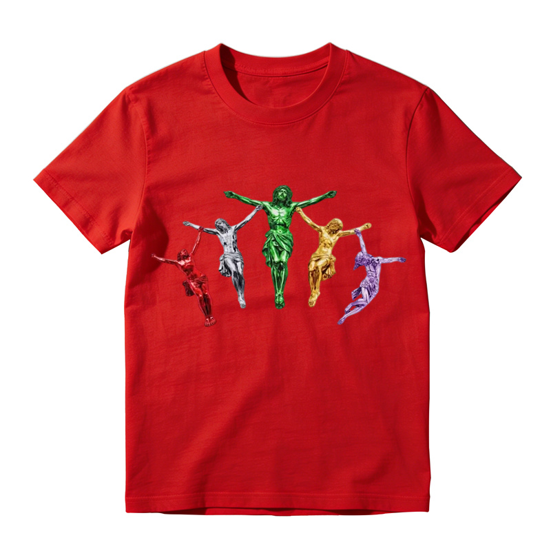 Metallic Jesus Graphic T-Shirt