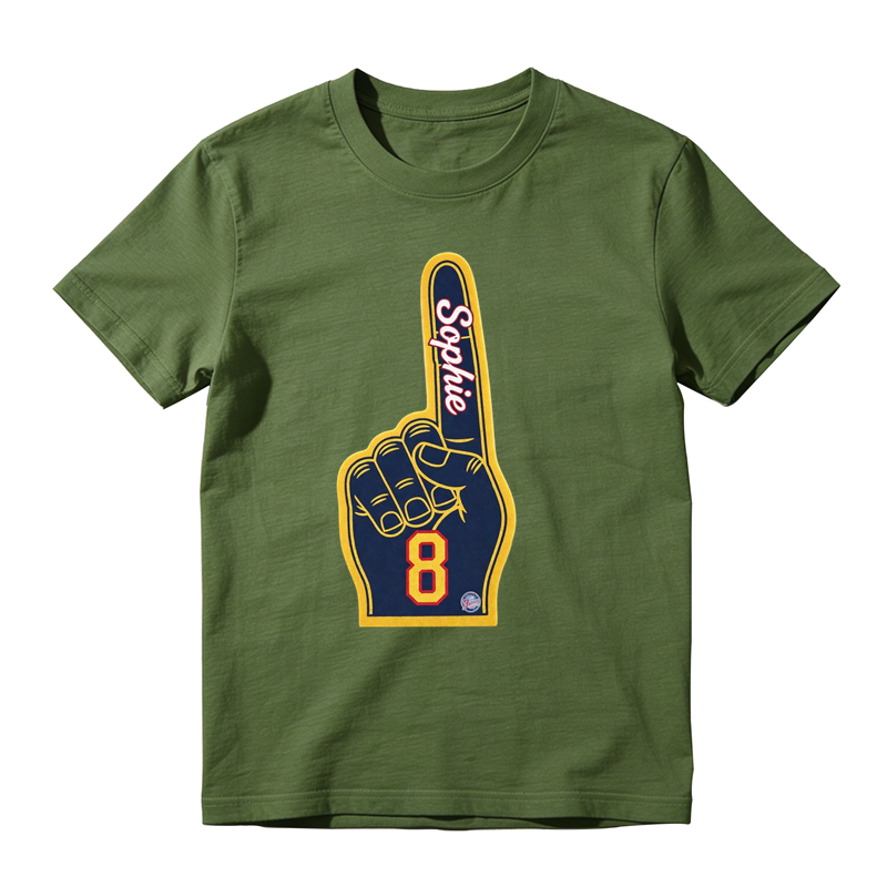Custom Name Sophie Number 8 Foam Finger Graphic Black T-Shirt