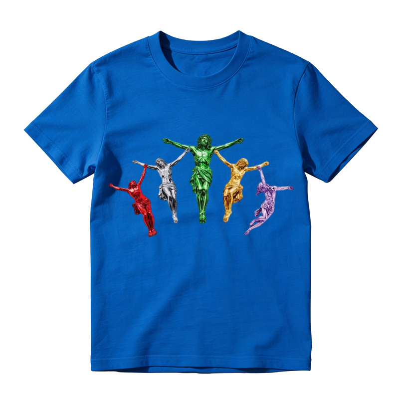 Metallic Jesus Graphic T-Shirt