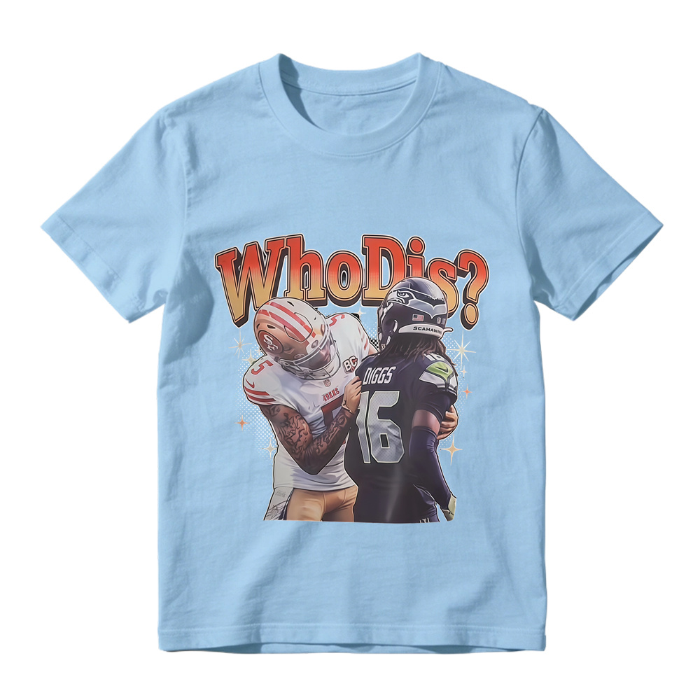 Who Dis Football Rivalry Graphic T-Shirt - Funny Football Player Meme Sports Tee