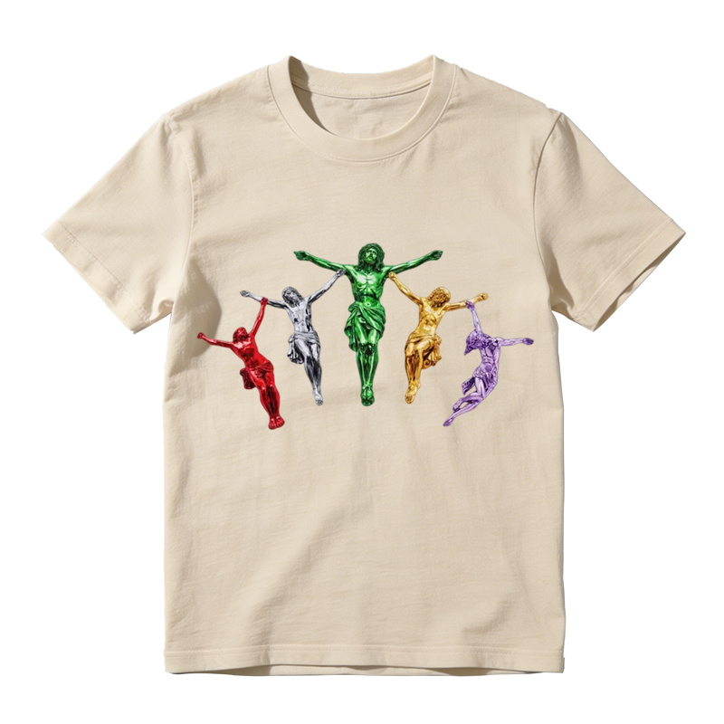 Metallic Jesus Graphic T-Shirt
