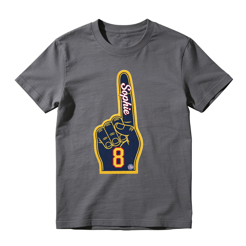 Custom Name Sophie Number 8 Foam Finger Graphic Black T-Shirt