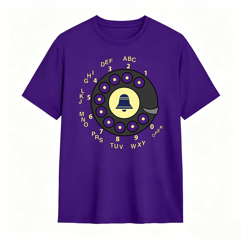 Retro Telephone Dial With Bell Design T-shirt