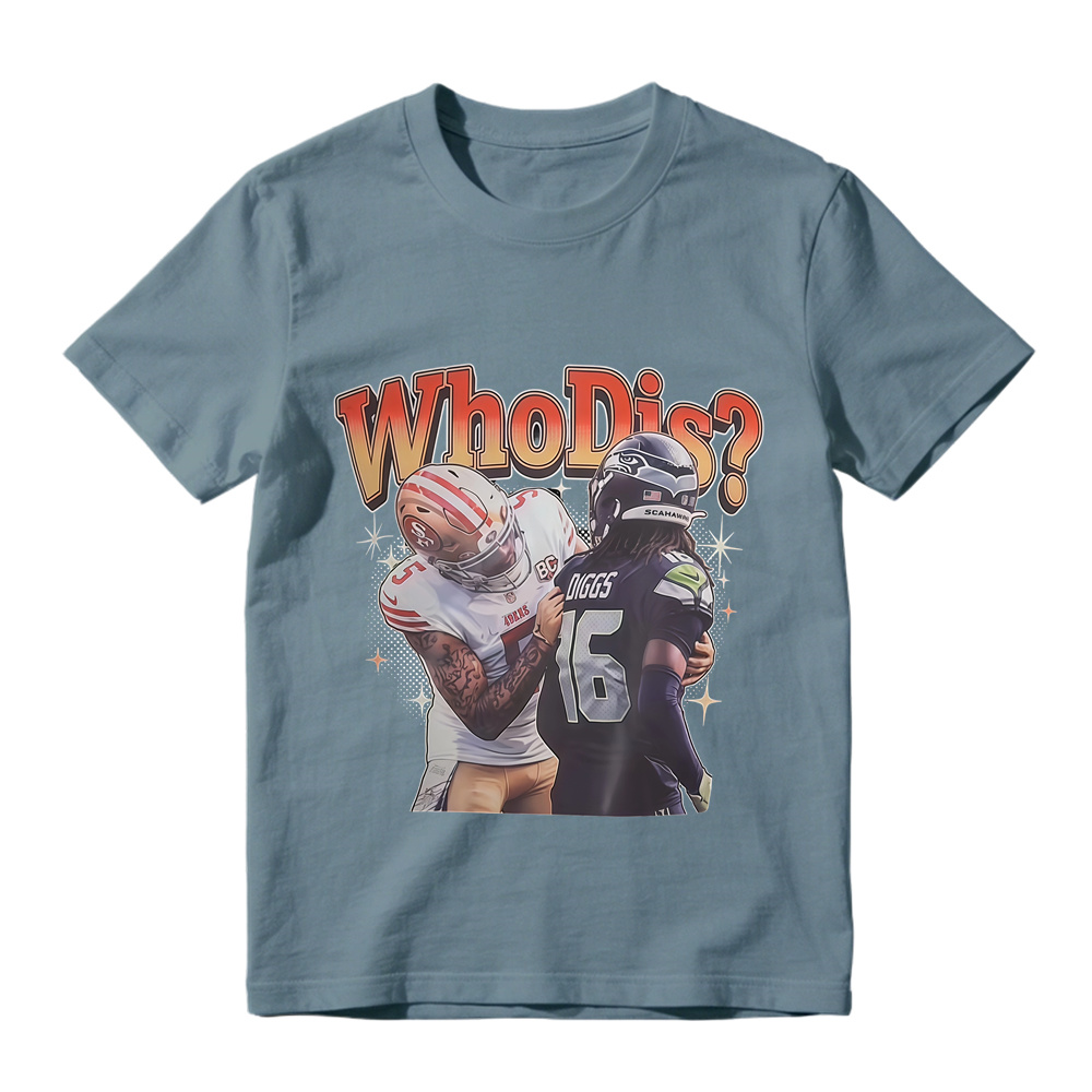 Who Dis Football Rivalry Graphic T-Shirt - Funny Football Player Meme Sports Tee