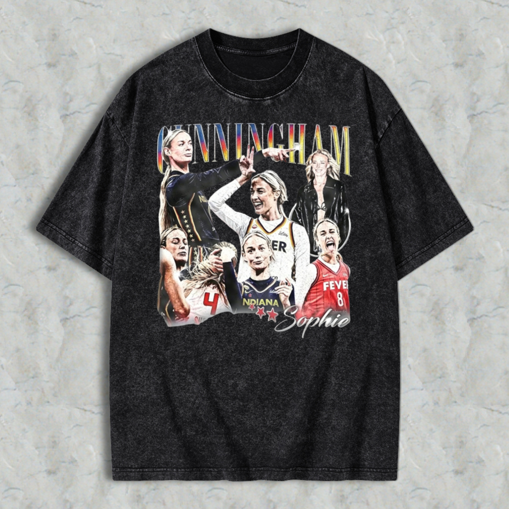 Cunningham Sophie Basketball Player Collage Washed T-shirt