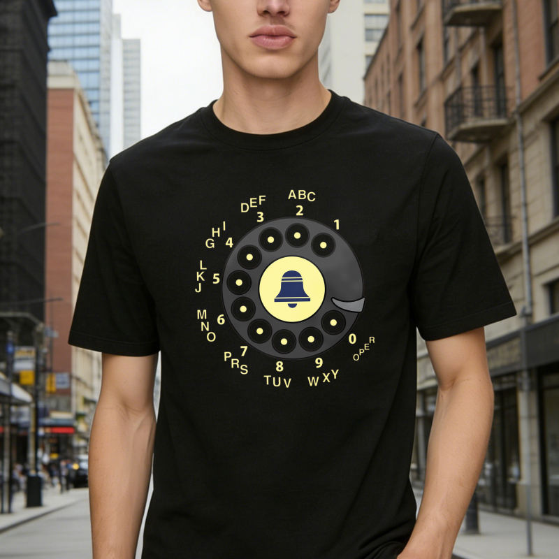 Retro Telephone Dial With Bell Design T-shirt