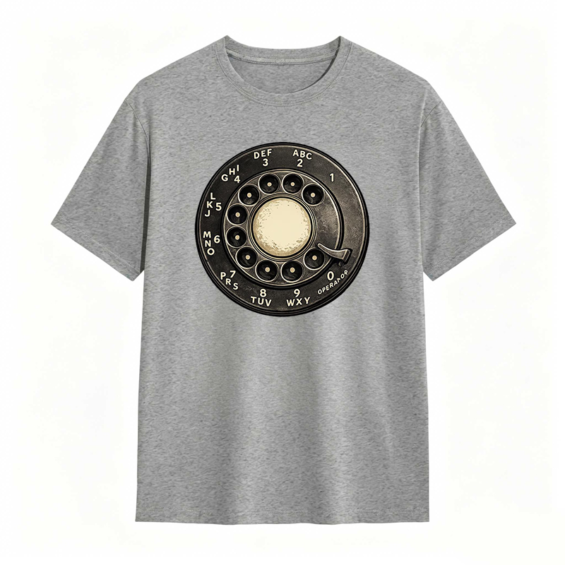 Retro Rotary Phone Dial Pattern T-shirt