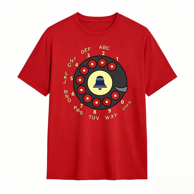 Retro Telephone Dial With Bell Design T-shirt
