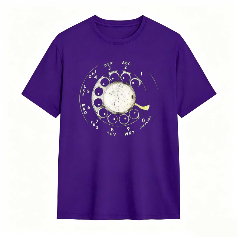 Vintage Rotary Phone Dial Pattern T-Shirt