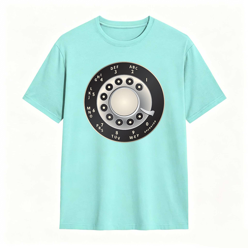 Rotary Dial Phone Pattern T-shirt