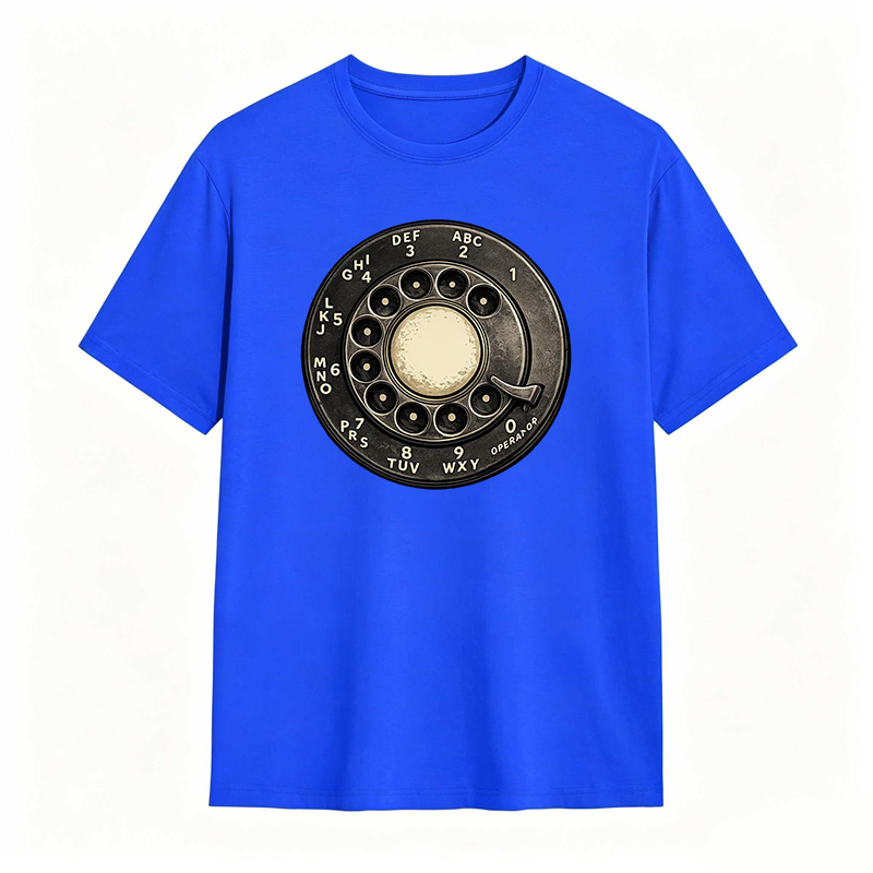 Retro Rotary Phone Dial Pattern T-shirt
