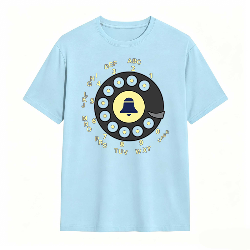 Retro Telephone Dial With Bell Design T-shirt