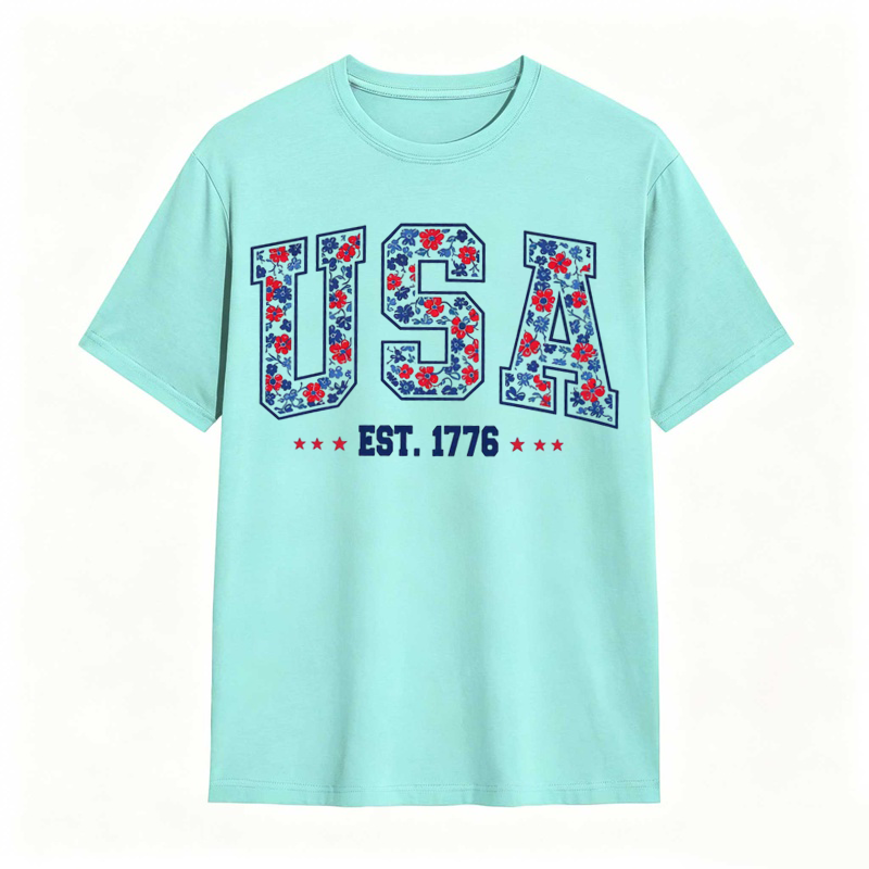 Comfort Colors Floral USA T-Shirt