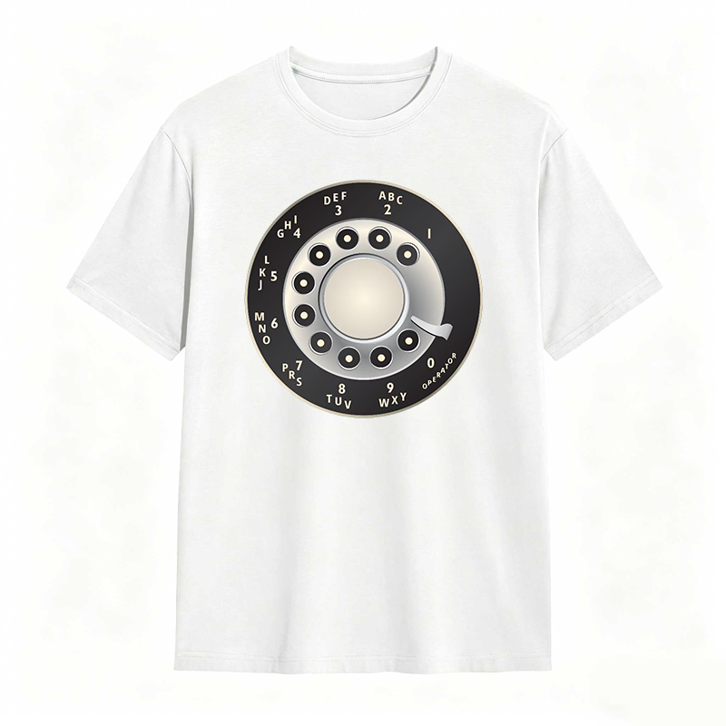 Rotary Dial Phone Pattern T-shirt