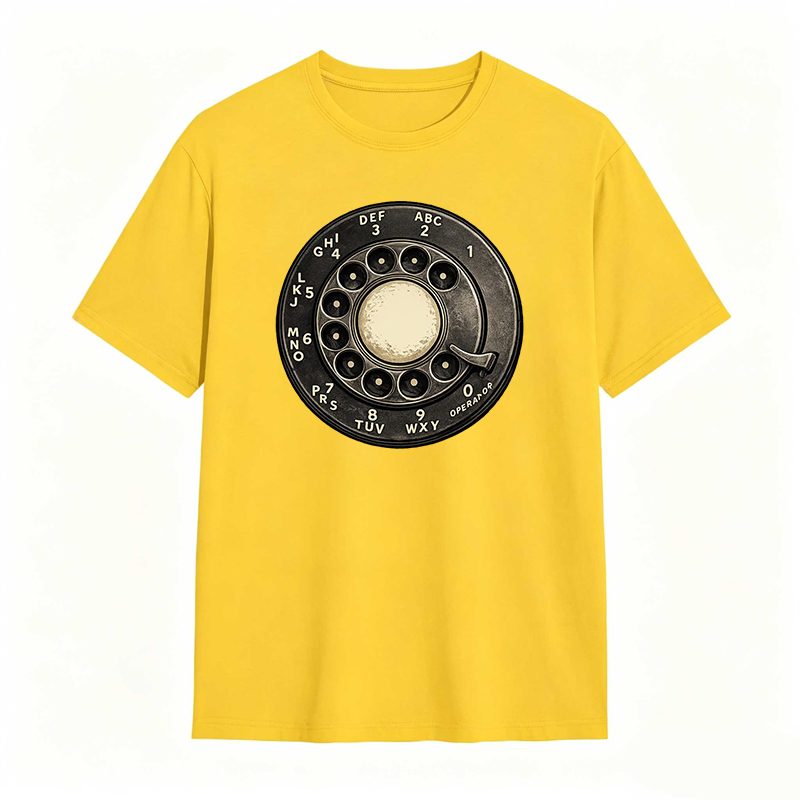 Retro Rotary Phone Dial Pattern T-shirt