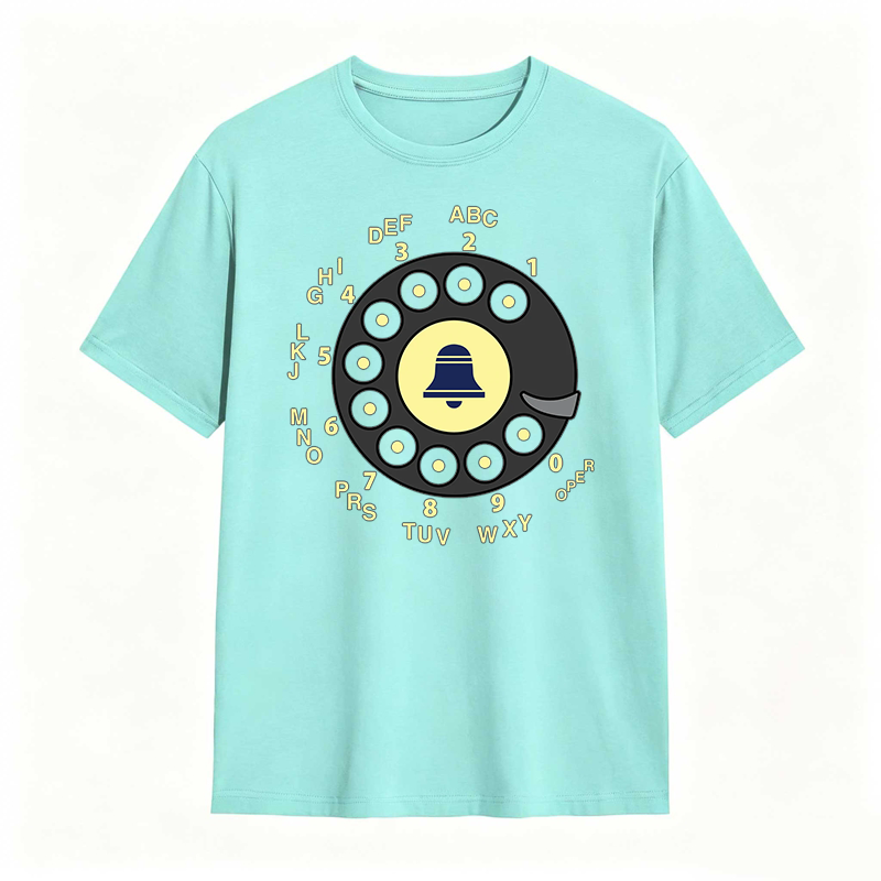 Retro Telephone Dial With Bell Design T-shirt