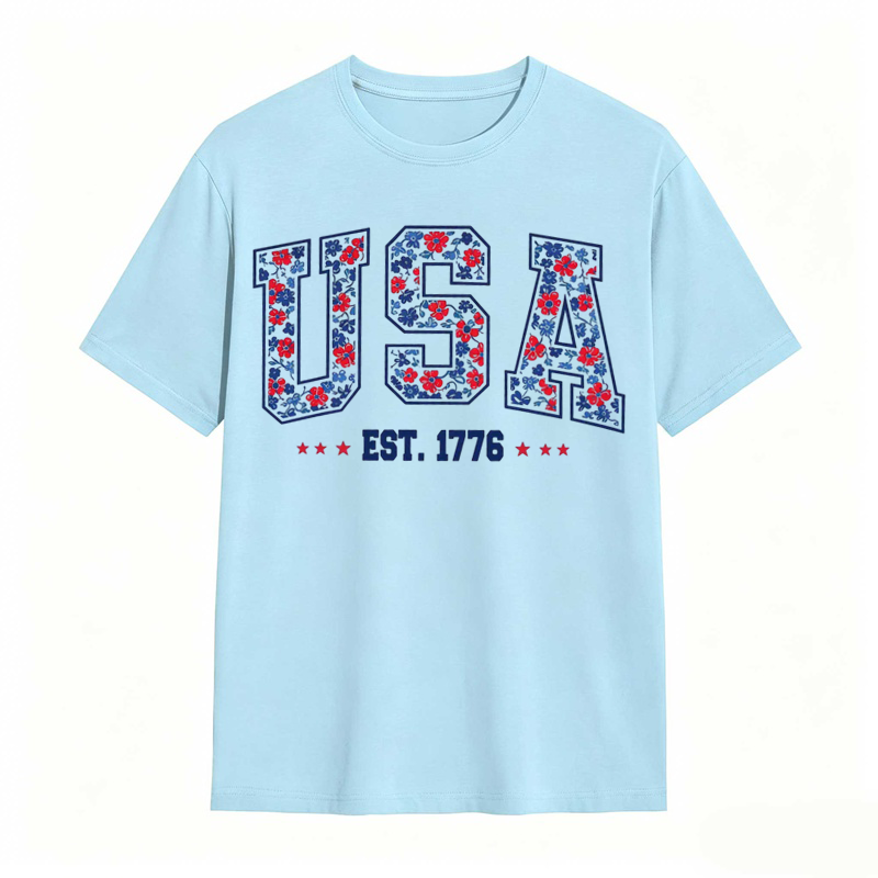 Comfort Colors Floral USA T-Shirt